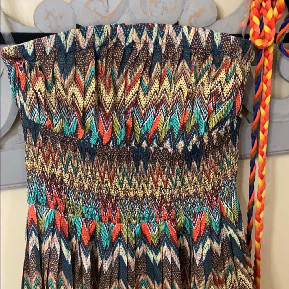 Gracia strapless pleated maxi dress - size small